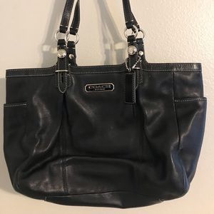 Black leather Coach bag